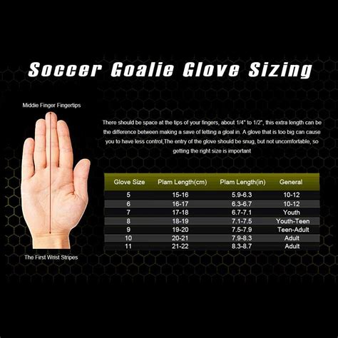 Goalkeeper Glove Size Guide