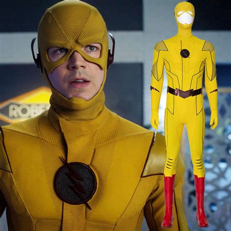 The Reverse Flash Eobard Thawne Costume Outfit PU Leather Uniform