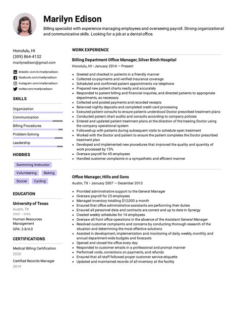 Reverse Chronological Resume Format