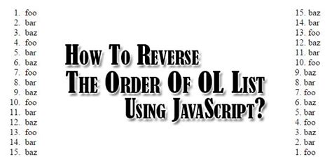 reverse order list javascript