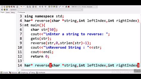 Reverse String In C Geeksforgeeks