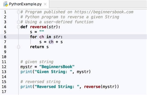 reverse string in python program