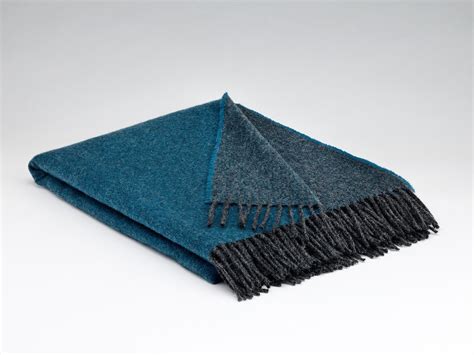 Reversible Wool Throw Blanket