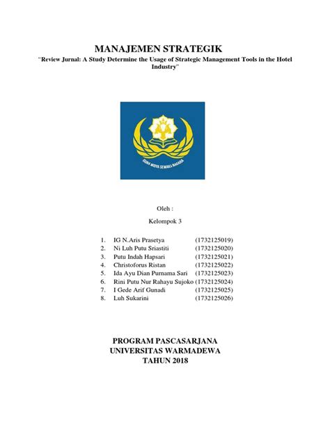 Review Jurnal Manajemen Strategi PDF