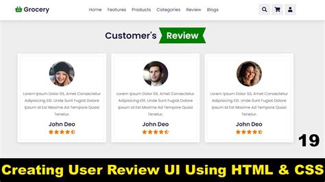 reviews in html and css