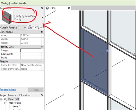 Revit Empty Curtain Wall Panel Missing