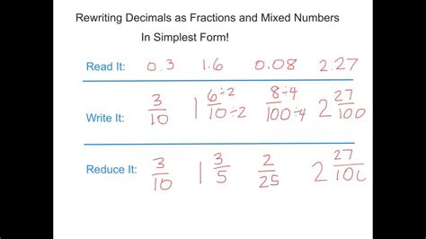 rewrite 1 as a decimal number