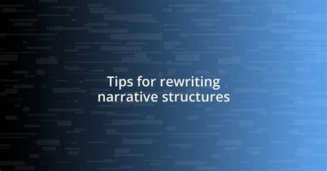 Rewriting the Narrative
