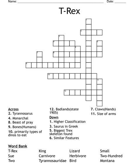rex crossword puzzle