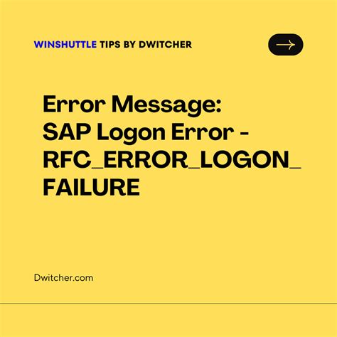 rfc error logon failure