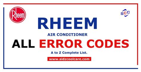 Rheem Air Conditioner Error Code E3