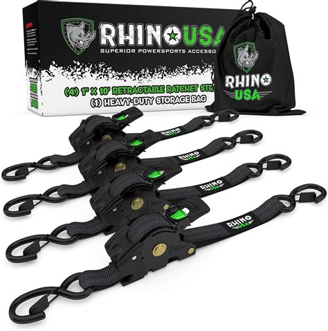 rhino usa auto retractable ratchet straps