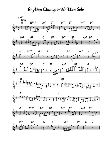 Rhythm Changes Solo