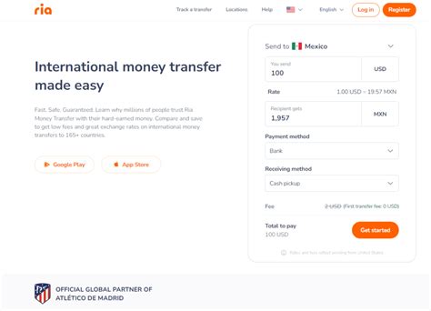 ria money transfer payment methods