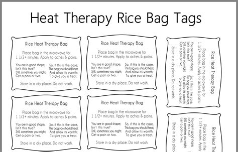 Rice Bag Instructions Printable