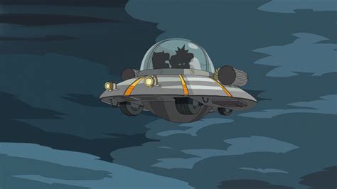 rick and morty spaceship background