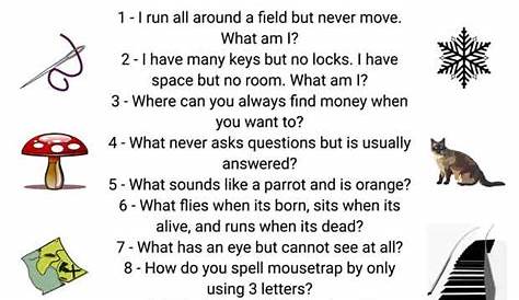 English Riddles with answers ESL worksheet by missivana