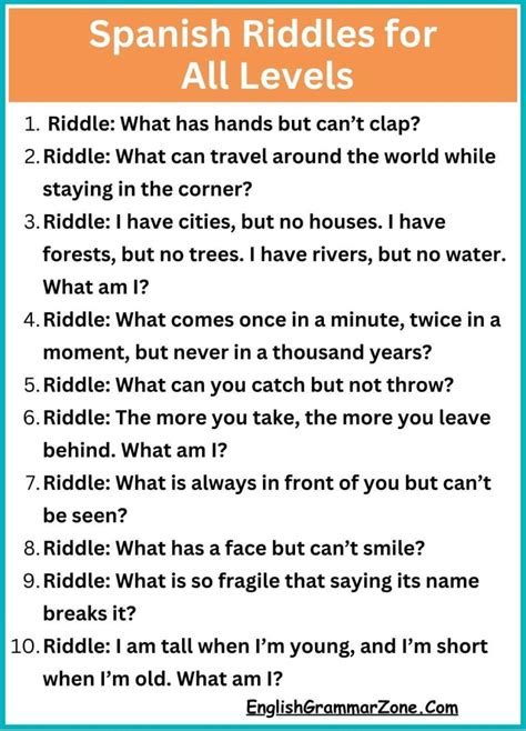 Hard Riddles With Answers In Spanish Riddle Quiz