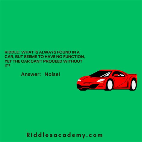 Riddles With The Answer Car