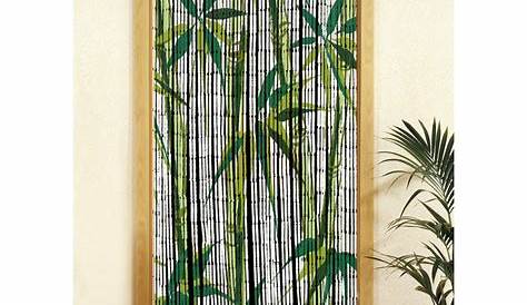 Rideau de porte en bambou 90 x 200 cm Decoração