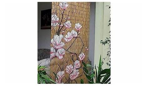Rideau De Porte En Bambou Avec Motif 3 Papillons