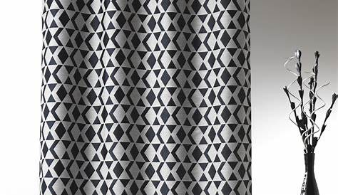 Rideau Geometrique Noir Et Blanc Tissu Imprimé Géométrique Décor