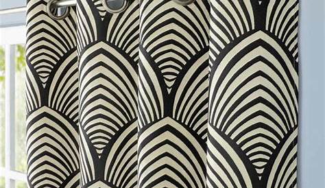 Rideau Noir Et Blanc Design JUNGLE NIGHT Coloris 140 X 260 Cm