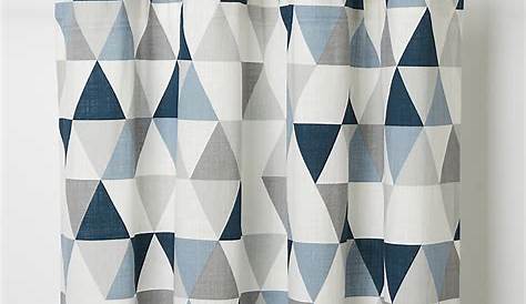 Rideau voilage bleu motifs géométriques 135x260cm à