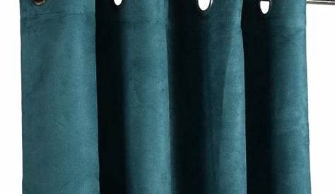 Rideau Suedine Bleu Canard à œillets 130x300 Vintage Velvet