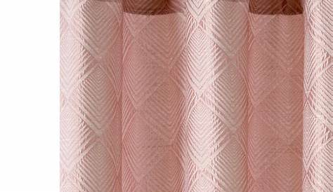 Rideau Voilage Gris Et Rose à œillets En Coton 110 X 250 Cm TRENDY
