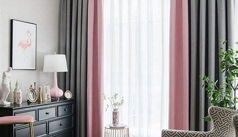 Rideaux Gris Et Rose Poudré Rideau Idées De Décoration