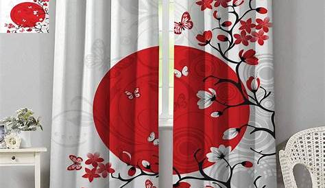 Rideaux Motif Japonais Personnalise Fleur Rose Sakura Blossom Rideau