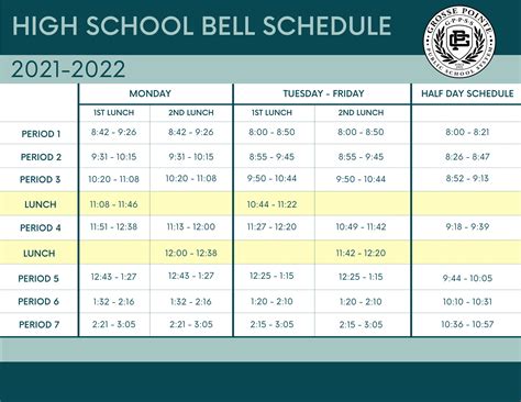 ridge community high school bell schedule