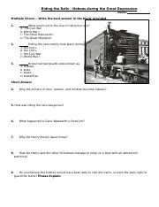 Riding The Rails Worksheet Answers