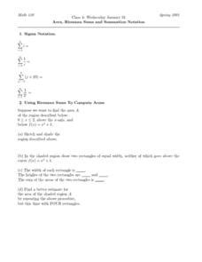 Math 190 Integrals And Riemann Sum Worksheet