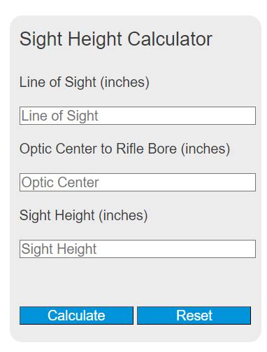 Rifle Sight Height Calculator