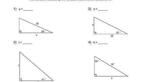 Right Triangle Trig Finding Missing Sides Worksheet Answers