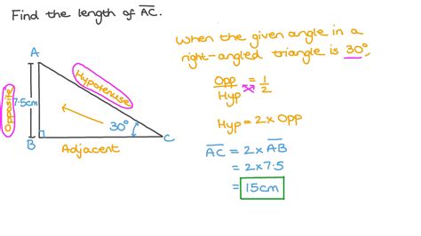 Right Angle Triangle Hypotenuse Of Length