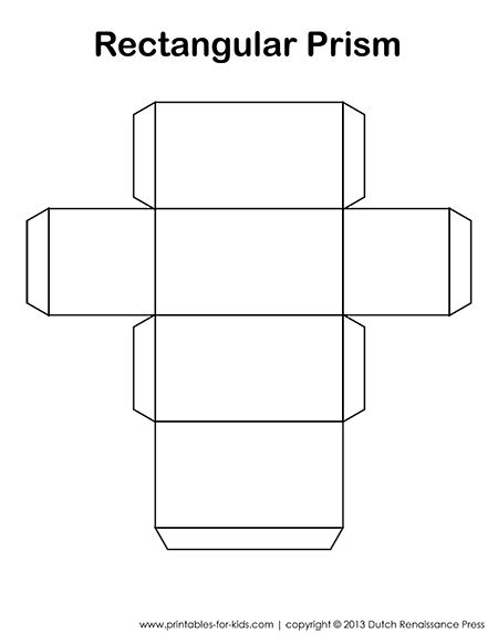 Right Rectangular Prism Printable Template