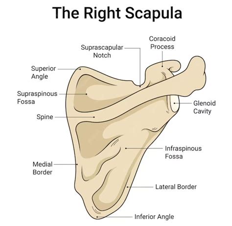 Right Scapula Bone Labeled