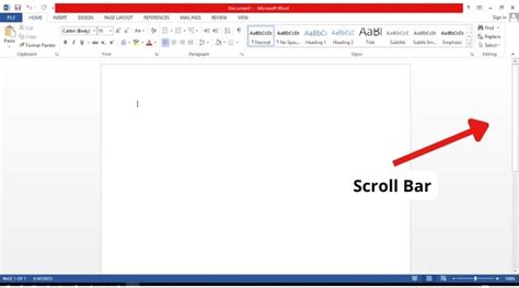 Right Scroll Bar Missing In Word