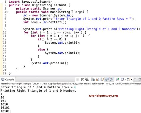 Right Triangle Java Number