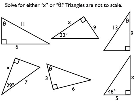 right triangle trig example problems