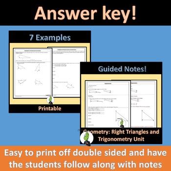 Right Triangles And Trigonometry Guided Notes
