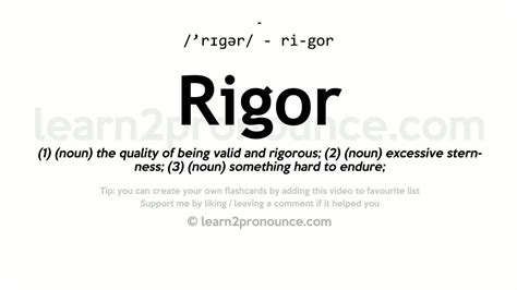 rigor meaning in tagalog example