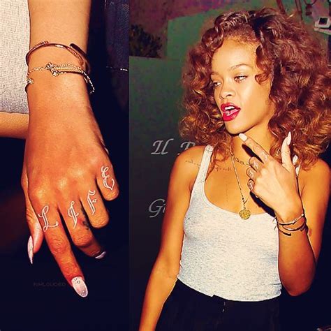 More of Rihanna's hand tattoos.