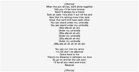 rihanna songs umbrella lyrics