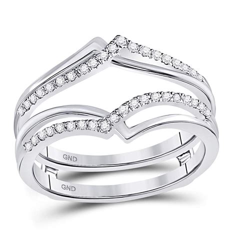 TwoBirch Classic Cathedral Wedding Band Guard Sterling Silver Ring