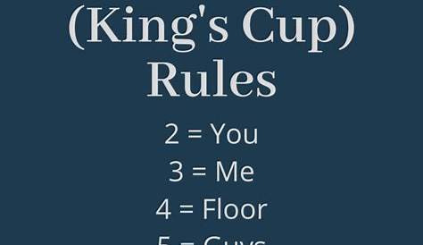 Kings the rules Drinking games for parties, Alcohol