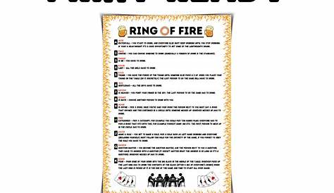 Ring Of Fire Rules Uk Printable Drinking